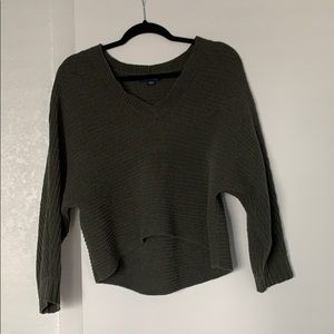 Green cropped sweater